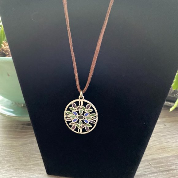 Boho Blue and Green Necklace - Picture 2 of 3